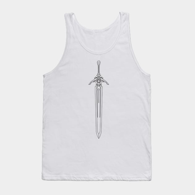 Shishou from Reincarnated as a Sword anime or Tensei shitara Ken Deshita manga or TenKen light novel in Black subtle line art style Tank Top by Animangapoi